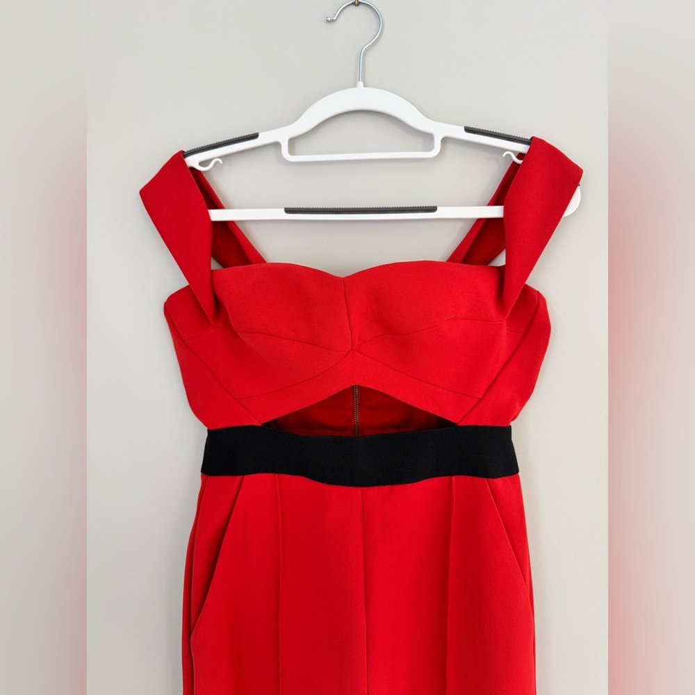Self-Portrait Off-Shoulder Jumpsuit Red US 6 - Picture 8 of 16